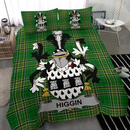 Irish Higgin or O'Higgin Coat of Arms Family Crest Ireland Bedding Set Irish National Tartan Irish County Bedding Set Duvet Covers