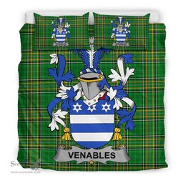 Irish Venables Coat of Arms Family Crest Ireland Bedding Set Irish National Tartan Irish County Bedding Set Duvet Covers