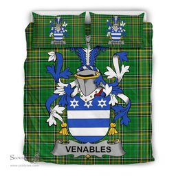 Irish Venables Coat of Arms Family Crest Ireland Bedding Set Irish National Tartan Irish County Bedding Set Duvet Covers