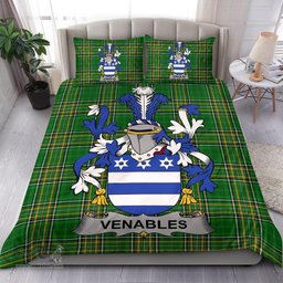 Irish Venables Coat of Arms Family Crest Ireland Bedding Set Irish National Tartan Irish County Bedding Set Duvet Covers