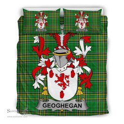 Irish Geoghegan or O'Geoghegan Coat of Arms Family Crest Ireland Bedding Set Irish National Tartan Irish County Bedding Set Duvet Covers