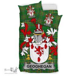 Irish Geoghegan or O'Geoghegan Coat of Arms Family Crest Ireland Bedding Set Irish National Tartan Irish County Bedding Set Duvet Covers