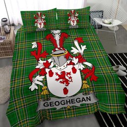 Irish Geoghegan or O'Geoghegan Coat of Arms Family Crest Ireland Bedding Set Irish National Tartan Irish County Bedding Set Duvet Covers