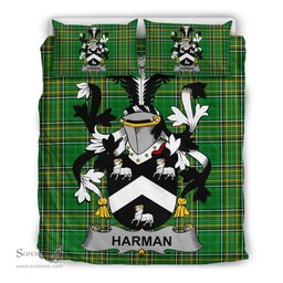 Irish Harman Coat of Arms Family Crest Ireland Bedding Set Irish National Tartan Irish County Bedding Set Duvet Covers