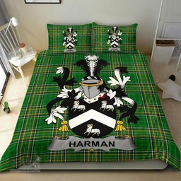 Irish Harman Coat of Arms Family Crest Ireland Bedding Set Irish National Tartan Irish County Bedding Set Duvet Covers