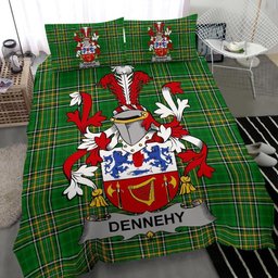 Irish Dennehy or O'Dennehy Coat of Arms Family Crest Ireland Bedding Set Irish National Tartan Irish County Bedding Set Duvet Covers