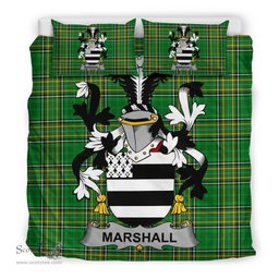 Irish Marshall Coat of Arms Family Crest Ireland Bedding Set Irish National Tartan Irish County Bedding Set Duvet Covers