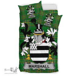 Irish Marshall Coat of Arms Family Crest Ireland Bedding Set Irish National Tartan Irish County Bedding Set Duvet Covers