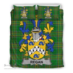 Irish Regan or O'Regan Coat of Arms Family Crest Ireland Bedding Set Irish National Tartan Irish County Bedding Set Duvet Covers