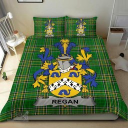 Irish Regan or O'Regan Coat of Arms Family Crest Ireland Bedding Set Irish National Tartan Irish County Bedding Set Duvet Covers