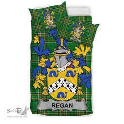 Irish Regan or O'Regan Coat of Arms Family Crest Ireland Bedding Set Irish National Tartan Irish County Bedding Set Duvet Covers