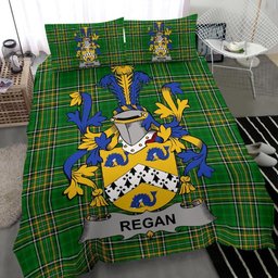 Irish Regan or O'Regan Coat of Arms Family Crest Ireland Bedding Set Irish National Tartan Irish County Bedding Set Duvet Covers