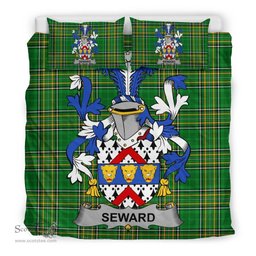 Irish Seward Coat of Arms Family Crest Ireland Bedding Set Irish National Tartan Irish County Bedding Set Duvet Covers