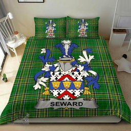Irish Seward Coat of Arms Family Crest Ireland Bedding Set Irish National Tartan Irish County Bedding Set Duvet Covers