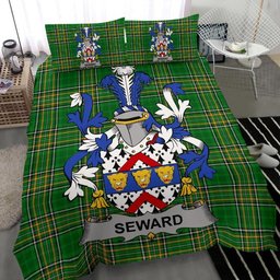 Irish Seward Coat of Arms Family Crest Ireland Bedding Set Irish National Tartan Irish County Bedding Set Duvet Covers