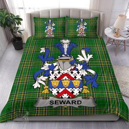 Irish Seward Coat of Arms Family Crest Ireland Bedding Set Irish National Tartan Irish County Bedding Set Duvet Covers