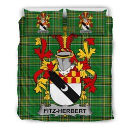 Irish Fitz-Herbert Coat of Arms Family Crest Ireland Bedding Set Irish National Tartan Irish County Bedding Set Duvet Covers