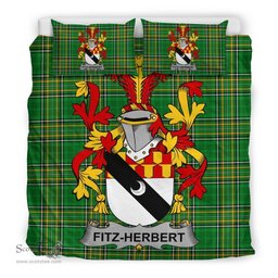 Irish Fitz-Herbert Coat of Arms Family Crest Ireland Bedding Set Irish National Tartan Irish County Bedding Set Duvet Covers