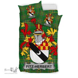 Irish Fitz-Herbert Coat of Arms Family Crest Ireland Bedding Set Irish National Tartan Irish County Bedding Set Duvet Covers