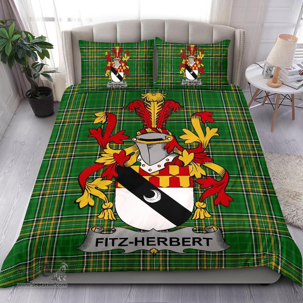 Irish Fitz-Herbert Coat of Arms Family Crest Ireland Bedding Set Irish National Tartan Irish County Bedding Set Duvet Covers