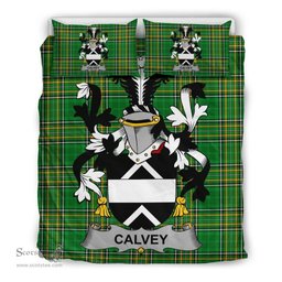 Irish Calvey or McElwee Coat of Arms Family Crest Ireland Bedding Set Irish National Tartan Irish County Bedding Set Duvet Covers