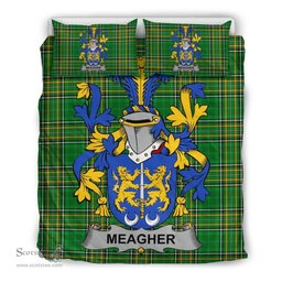 Irish Meagher or O'Maher Coat of Arms Family Crest Ireland Bedding Set Irish National Tartan Irish County Bedding Set Duvet Covers