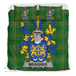 Irish Meagher or O'Maher Coat of Arms Family Crest Ireland Bedding Set Irish National Tartan Irish County Bedding Set Duvet Covers