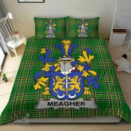 Irish Meagher or O'Maher Coat of Arms Family Crest Ireland Bedding Set Irish National Tartan Irish County Bedding Set Duvet Covers
