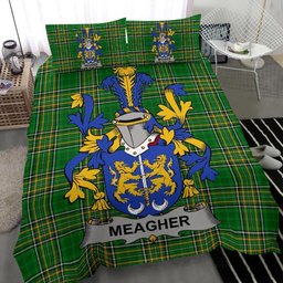 Irish Meagher or O'Maher Coat of Arms Family Crest Ireland Bedding Set Irish National Tartan Irish County Bedding Set Duvet Covers