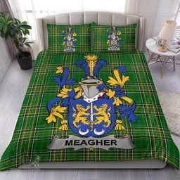 Irish Meagher or O'Maher Coat of Arms Family Crest Ireland Bedding Set Irish National Tartan Irish County Bedding Set Duvet Covers
