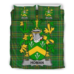 Irish Homan or Howman Coat of Arms Family Crest Ireland Bedding Set Irish National Tartan Irish County Bedding Set Duvet Covers