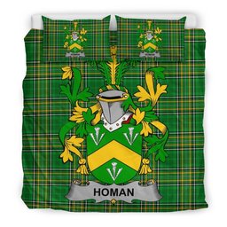 Irish Homan or Howman Coat of Arms Family Crest Ireland Bedding Set Irish National Tartan Irish County Bedding Set Duvet Covers
