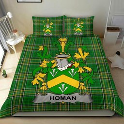 Irish Homan or Howman Coat of Arms Family Crest Ireland Bedding Set Irish National Tartan Irish County Bedding Set Duvet Covers