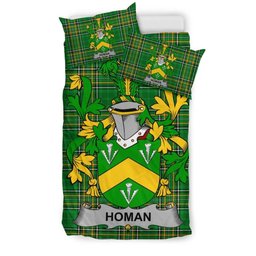 Irish Homan or Howman Coat of Arms Family Crest Ireland Bedding Set Irish National Tartan Irish County Bedding Set Duvet Covers