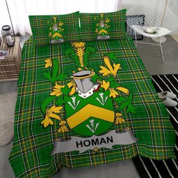 Irish Homan or Howman Coat of Arms Family Crest Ireland Bedding Set Irish National Tartan Irish County Bedding Set Duvet Covers