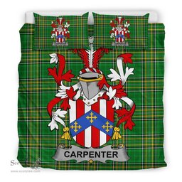 Irish Carpenter Coat of Arms Family Crest Ireland Bedding Set Irish National Tartan Irish County Bedding Set Duvet Covers