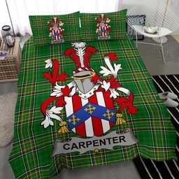 Irish Carpenter Coat of Arms Family Crest Ireland Bedding Set Irish National Tartan Irish County Bedding Set Duvet Covers