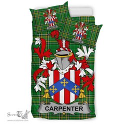 Irish Carpenter Coat of Arms Family Crest Ireland Bedding Set Irish National Tartan Irish County Bedding Set Duvet Covers