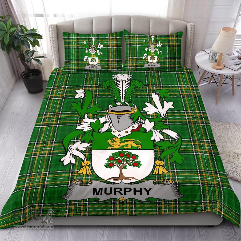 Irish Murphy (Wexford) Coat of Arms Family Crest Ireland Bedding Set Irish National Tartan Irish County Bedding Set Duvet Covers