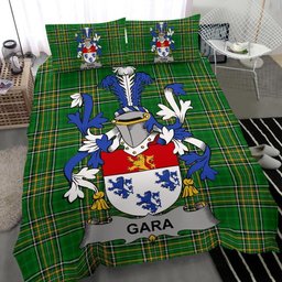 Irish Gara or O'Gara Coat of Arms Family Crest Ireland Bedding Set Irish National Tartan Irish County Bedding Set Duvet Covers