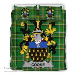 Irish Cooke Coat of Arms Family Crest Ireland Bedding Set Irish National Tartan Irish County Bedding Set Duvet Covers