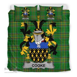 Irish Cooke Coat of Arms Family Crest Ireland Bedding Set Irish National Tartan Irish County Bedding Set Duvet Covers