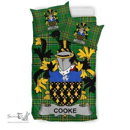 Irish Cooke Coat of Arms Family Crest Ireland Bedding Set Irish National Tartan Irish County Bedding Set Duvet Covers
