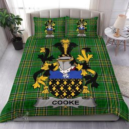 Irish Cooke Coat of Arms Family Crest Ireland Bedding Set Irish National Tartan Irish County Bedding Set Duvet Covers