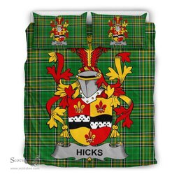 Irish Hicks Coat of Arms Family Crest Ireland Bedding Set Irish National Tartan Irish County Bedding Set Duvet Covers