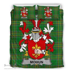 Irish Mohun or Mohan Coat of Arms Family Crest Ireland Bedding Set Irish National Tartan Irish County Bedding Set Duvet Covers