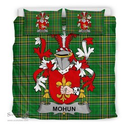 Irish Mohun or Mohan Coat of Arms Family Crest Ireland Bedding Set Irish National Tartan Irish County Bedding Set Duvet Covers