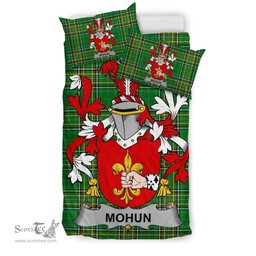Irish Mohun or Mohan Coat of Arms Family Crest Ireland Bedding Set Irish National Tartan Irish County Bedding Set Duvet Covers