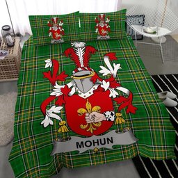 Irish Mohun or Mohan Coat of Arms Family Crest Ireland Bedding Set Irish National Tartan Irish County Bedding Set Duvet Covers