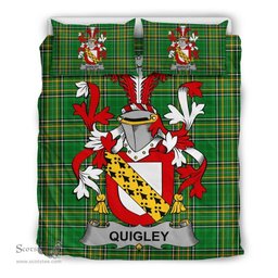 Irish Quigley or O'Quigley Coat of Arms Family Crest Ireland Bedding Set Irish National Tartan Irish County Bedding Set Duvet Covers
